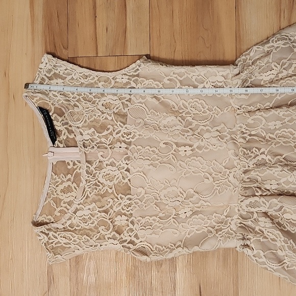 ZARA WOMAN Tan color  Lace Sleeveless Dress, Sz S - Picture 9 of 12